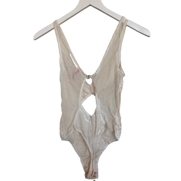 Victorias Secret Ivory Lace Mesh Bodysuit - Picture 4 of 6